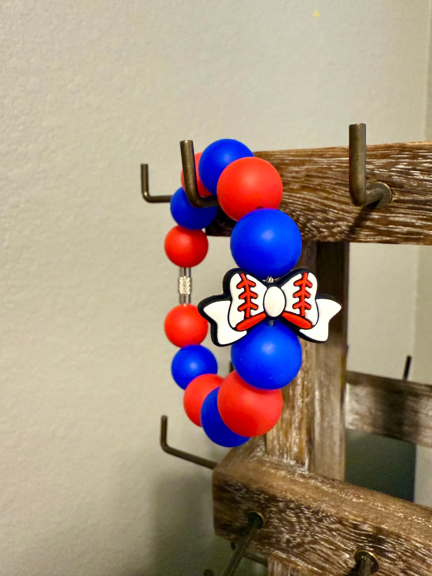 Baseball Bow Cup Charm