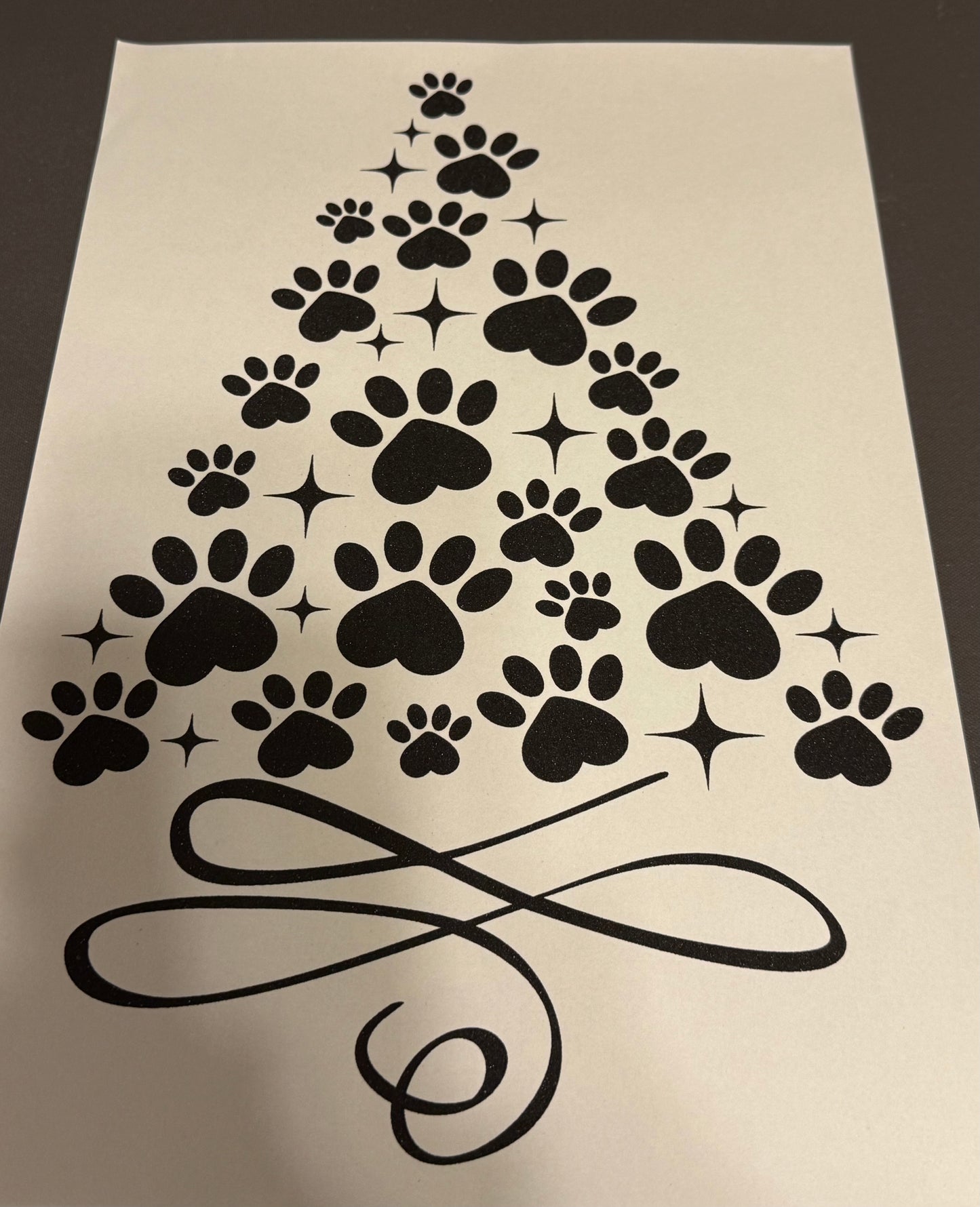 Paw Christmas Tree Screen Print Transfer