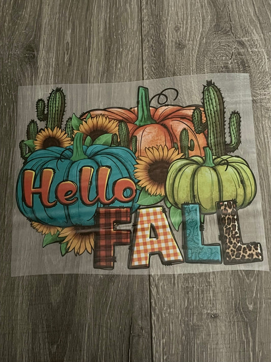 Hello Fall Cactus DTF Transfer