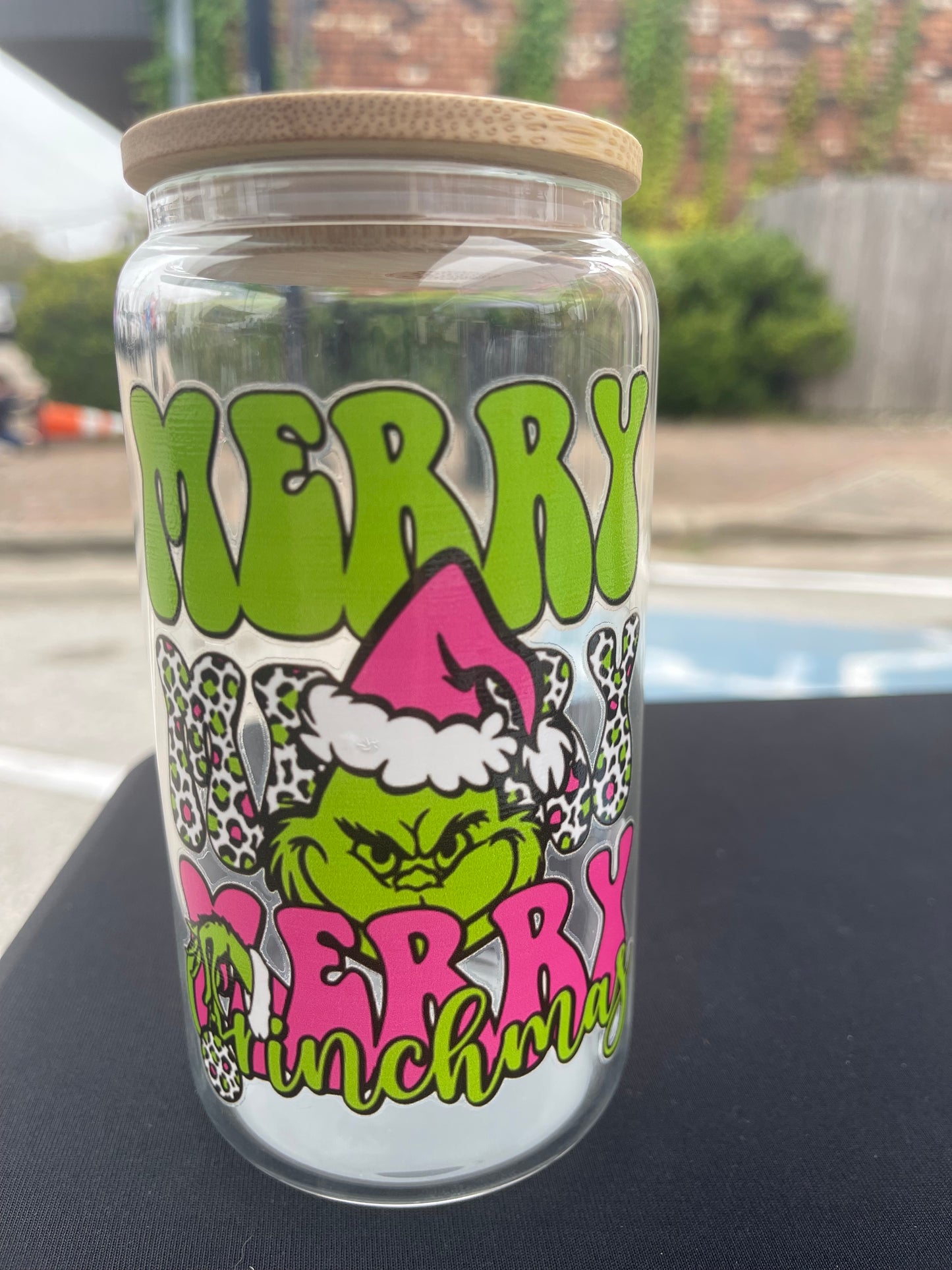 Merry Merry Merry Xmas 16 oz Glass Cup