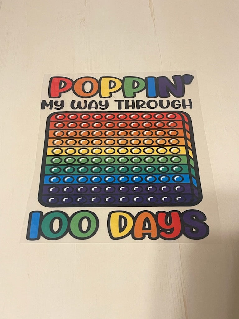 Poppin' My Way Through 100 Days Transfer