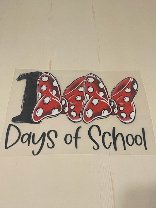 100 Days Of School Ears Transfer