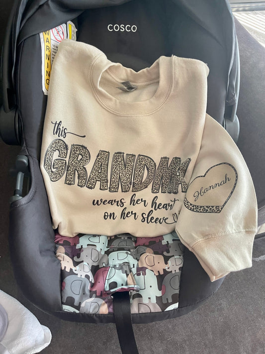 This Grandma Wears Her Heart On Her Sleeve Sweatshirt