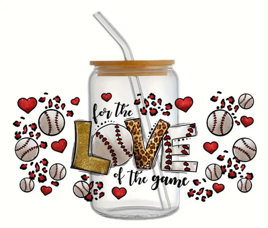 For The Love Of The Game - Baseball 16 oz Glass Cup