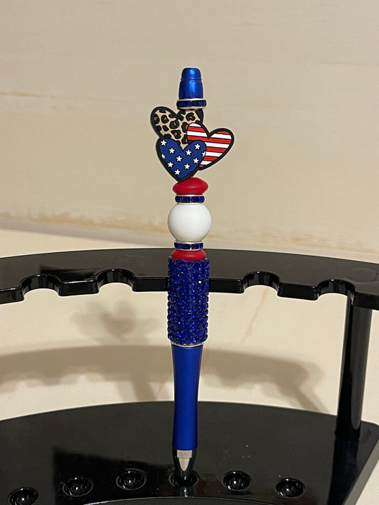 USA 3 Hearts Blue Pen