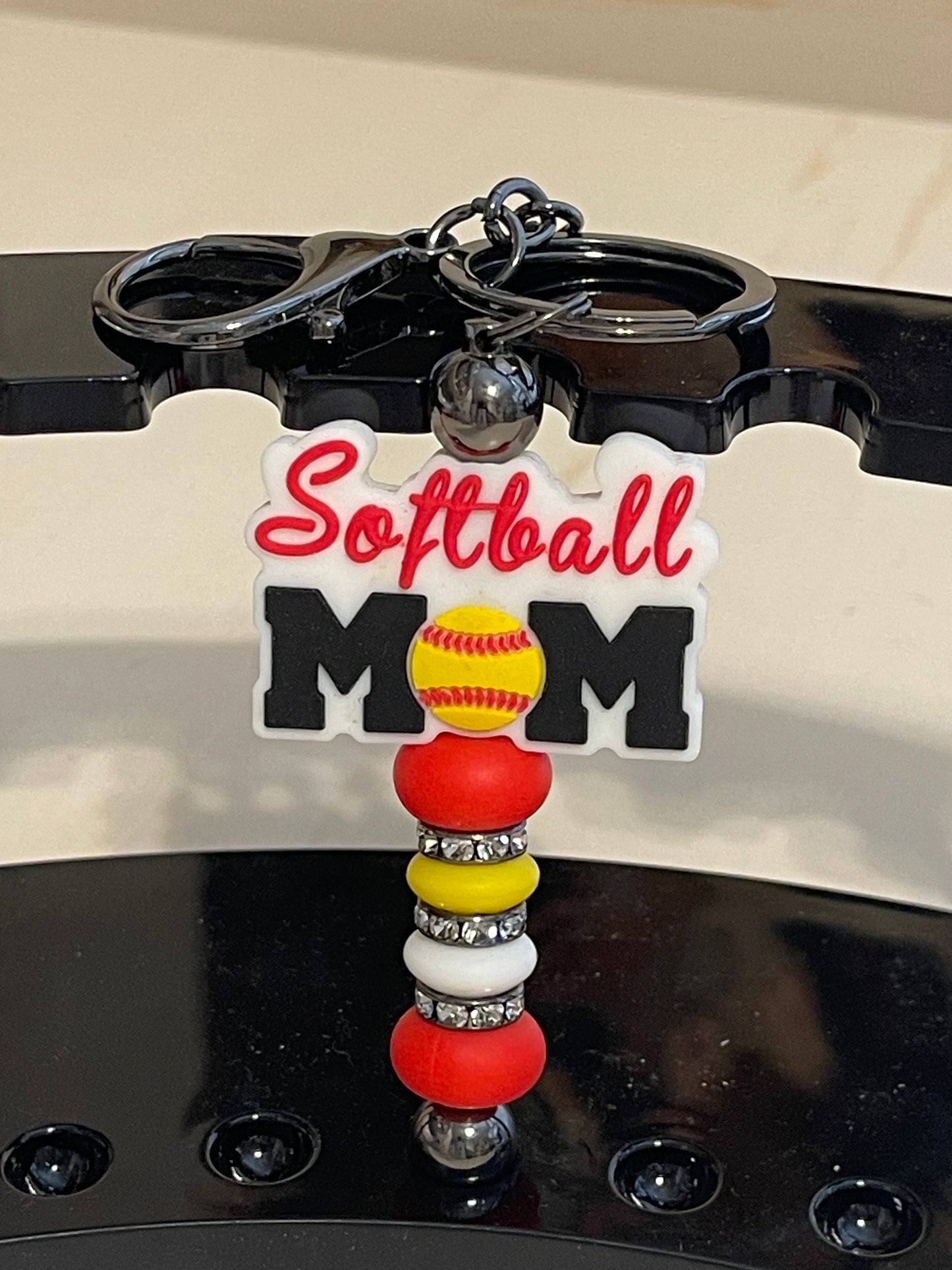 Softball Mom Keychain