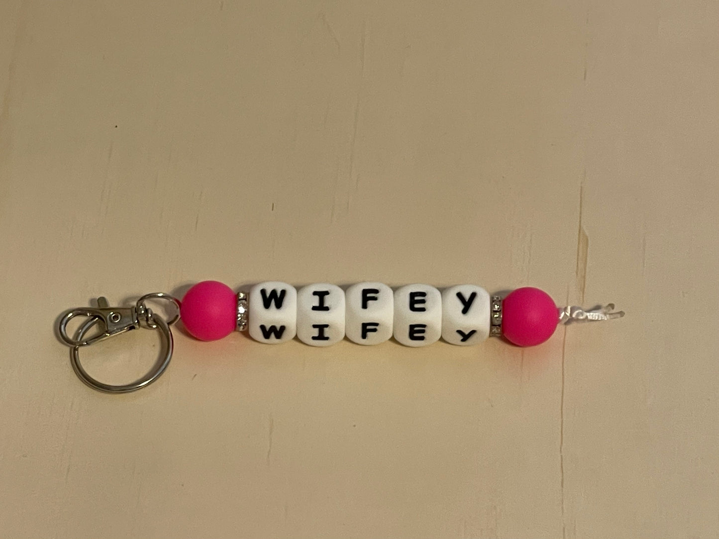 Pink Wifey Zipper Pull