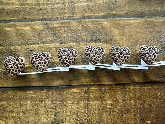 Brown Heart Straw Toppers