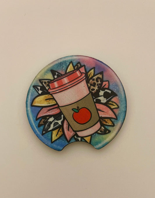 Cup with Apple Car Cup Coaster Transfer Sheets