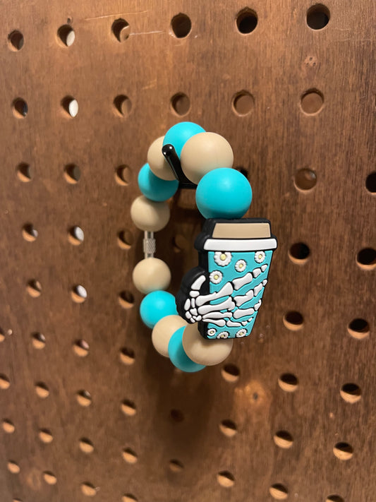 Skull Hand Turquoise Cup Charm