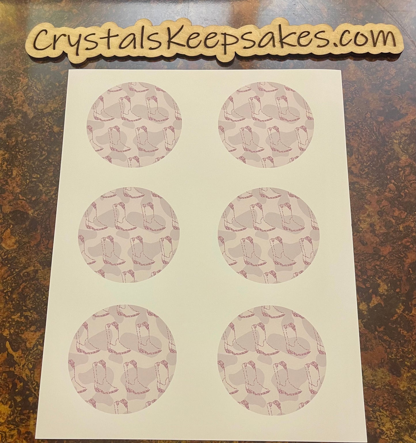 Purple Boots Car Cup Coaster Transfer Sheets