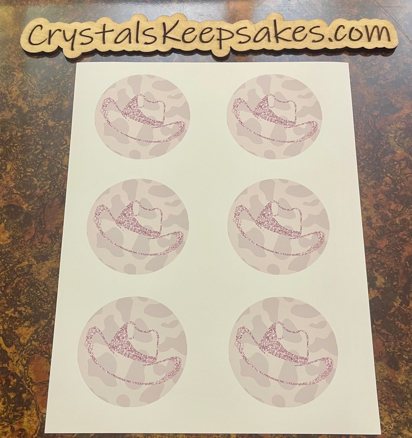 Cowgirl Hat Car Cup Coaster Transfer Sheets