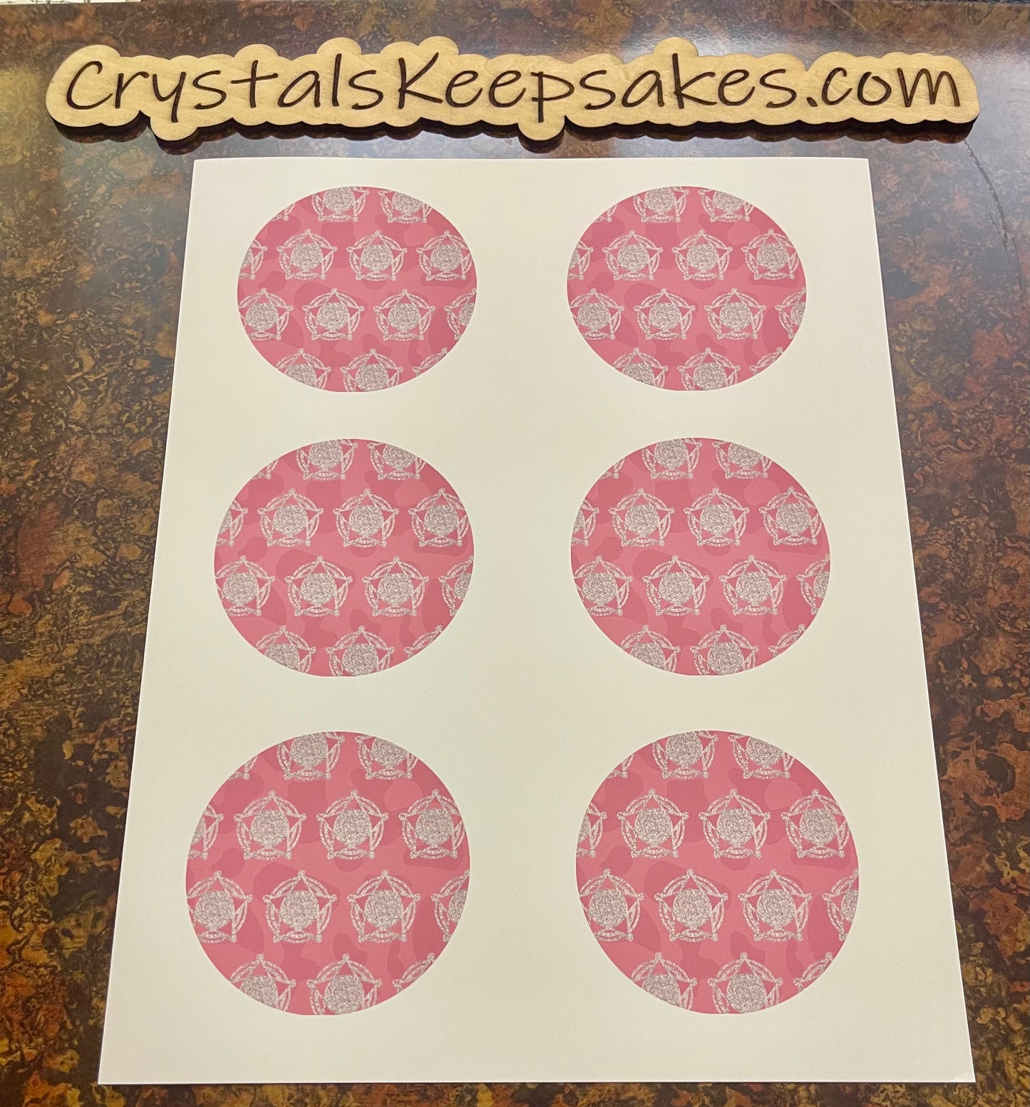 Pink Badge Car Cup Coaster Transfer Sheets