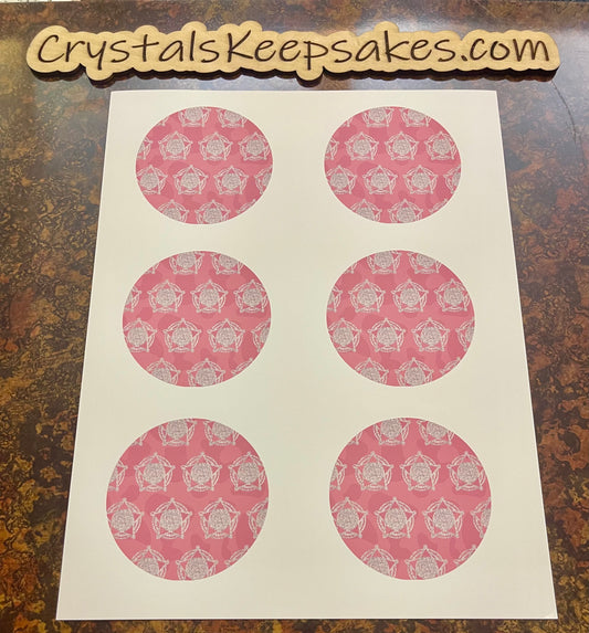 Pink Badge Car Cup Coaster Transfer Sheets