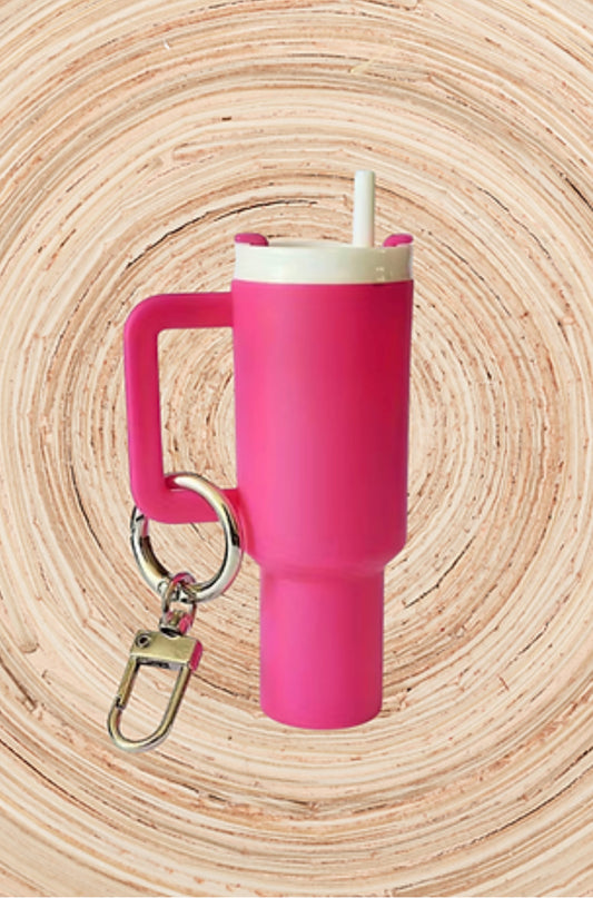 Hot Pink Chapstick Mini Tumbler Keychain